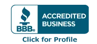 A bbb logo with the words accredited business click for profile.